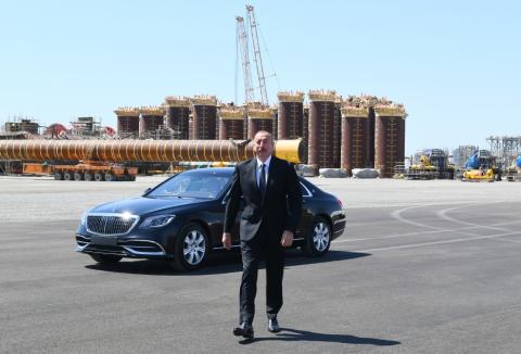 President Ilham Aliyev attended sail away of Garabagh field jacket