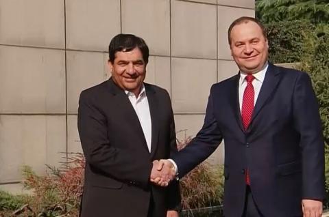 Iran veep welcomes Belarus PM in Tehran