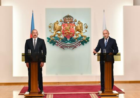 Azerbaijani, Bulgarian presidents made press statements 