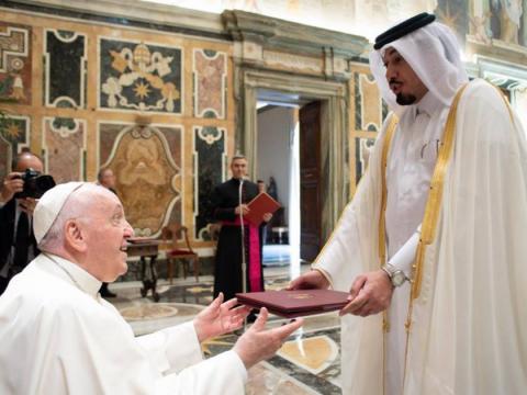 The Pope Receives Credentials of Qatar Ambassador