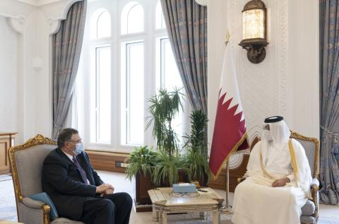HH the Deputy Amir of Qatar Meets Chairman of Total