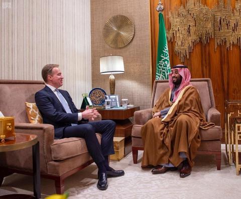 HRH Crown Prince Meets with Davos President