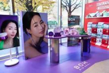 This file photo provided by CJ Olive Young shows its pop-up store at an @cosme TOKYO outlet in Japan. (PHOTO NOT FOR SALE) (Yonhap)
