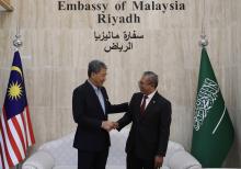 Malaysian Foreign Minister Mohamad Hasan (left)