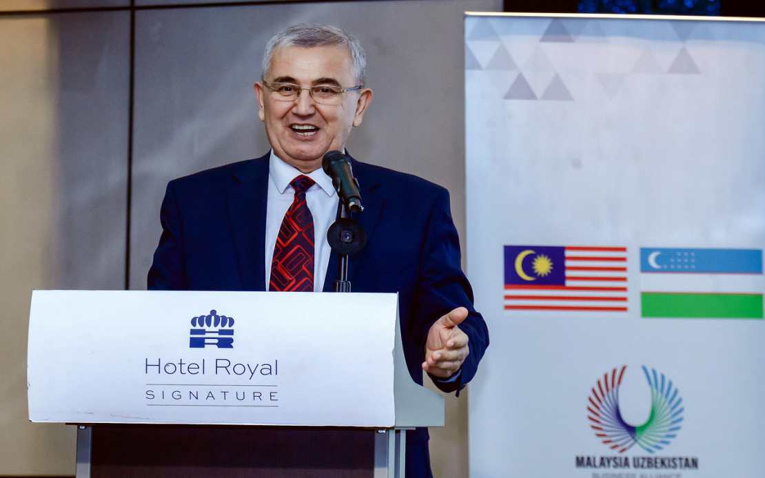 KUALA LUMPUR, June 2 -- Uzbekistan's Ambassador to Malaysia Karomiddin Gadoev delivers a speech at the Uzbekistan-Malaysia Business and Tourism Forum and B2B meetings in Bukit Bintang today.  -- fotoBERNAMA (2026) COPYRIGHT RESERVED