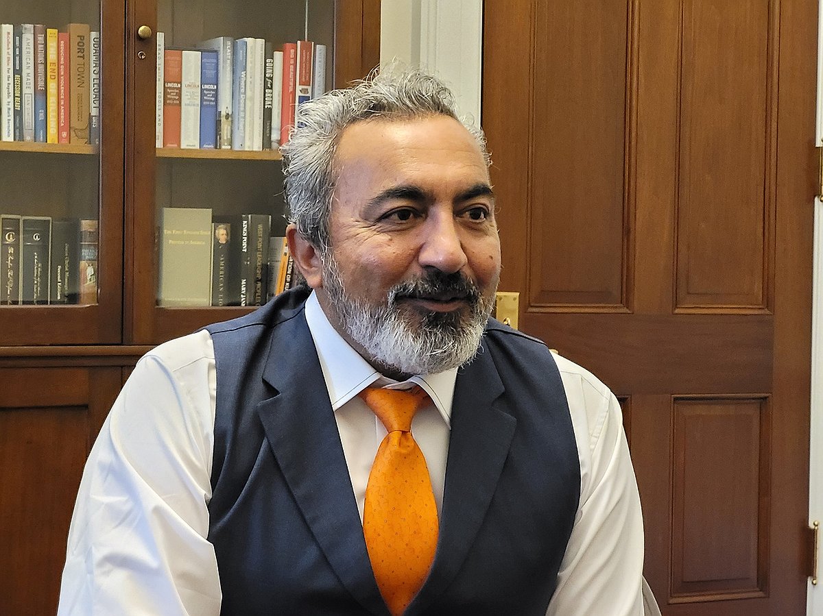 This photo, taken on June 16, 2024, shows Rep. Ami Bera (D-CA) speaking during an interview with Yonhap News Agency at his office at the Capitol in Washington. (Yonhap)