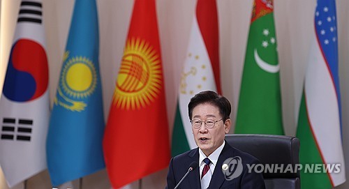 President Lee Jae Myung speaks during the South Korea-Central Asia Summit in Seoul on Sept. 16, 2026. (Yonhap)