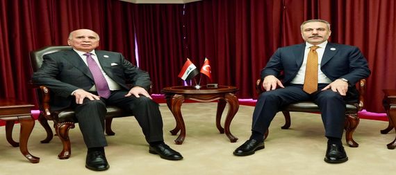 Iraqi FM, Fuad Hussein (left), his Turkish counterpart, Hakan Fidan, (right)