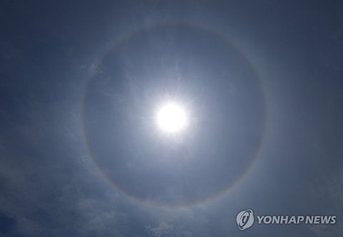 A halo is observed around the sun over Jeju on South Korea's largest island of the same name on Sept. 3, 2026. (Yonhap) (END)