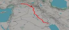 The Development Road extending from southern Iraq to Europe via Turkey 