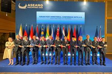 US Secretary of State Marco Rubio and ASEAN foreign ministers pose for a group photo after the US-ASEAN Foreign Ministers' Meeting in Manila, Philippines, Wednesday (July 22, 2026).