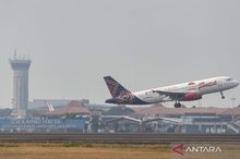 passenger jet takes off at Soekarno Hatta International Airport