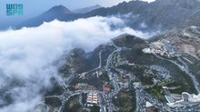 Thick Fog Transforms Al-Baha Foothills into Scenic Summer Retreat