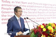 Vietnamese Ambassador to China Pham Thanh Binh speaks at the event (Photo: VNA)