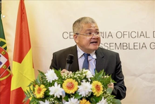 Charge d'Affaires of the Embassy of Vietnam in Portugal Nguyen Manh Thang addresses the launching ceremony (Photo: VNA)