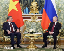 Party General Secretary To Lam (L) holds talks with Russian President Vladimir Putin. (Photo: VNA)