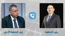 Iraqi Interior Minister, Yasser Al-Maliki (right) his Jordanian counterpart, Mazen Al-Faraya (left) 