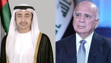 Iraqi FM, Fuad Hussein (right), UAE Deputy PM and FM Affairs Sheikh Abdullah bin Zayed Al Nahyan (left) 