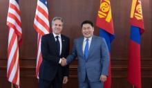 Prime Minister of Mongolia Oyun-Erdene Luvsannamsrai and U.S. Secretary of State Antony Blinken