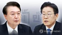 This graphic image shows President Yoon Suk Yeol (L) and Democratic Party leader Lee Jae-myung. (Yonhap)