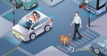 This illustrated image depicts self-driving technology. (Yonhap)