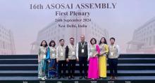 The delegation of the State Audit Office of Vietnam at the 16th ASOSAI Assembly in India (Photo: VNA)