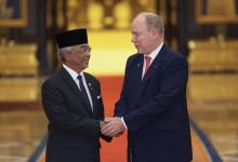 KUALA LUMPUR, Nov 27 -- Malaysian King Al-Sultan Abdullah Ri'ayatuddin Al-Mustafa Billah Shah (left) with Prince Albert II of Monaco at the Istana Negara today. --fotoBERNAMA (2023) COPYRIGHT RESERVED