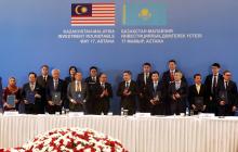 Malaysian delegation led by PM Anwar a press conference at the end of a two-day official visit to Kazakhstan on Friday