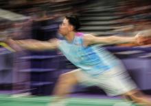  PARIS, July 28 -- National men's singles Lee Zii Jia in action against Sri Lanka's Viren Nettasinghe in the badminton event at the Paris 2024 Olympics at Porte De La Chapelle Arena Sunday.  Lee Zii Jia won 21-14, 21-12.  --fotoBERNAMA (2024) COPYRIGHT RESERVED