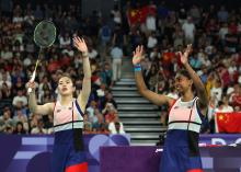 PARIS, Aug 2 -- Malaysia's  women’s doubles Pearly Tan (left) and M Thinaah, 
