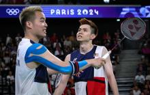  Malaysia's men's doubles Aaron Chia and Soh Wooi Yik after losing to China's Liang Wei Keng and Wang Chang in the badminton semi-finals at the Paris 2024 Olympics at Porte De La Chapelle Arena