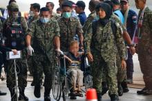 Two Airbus A-400M aircraft of the Royal Malaysian Air Force (RMAF) carrying injured Palestinians landed safely at the RMAF base in Subang here at about 2 pm Friday.   