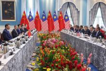 PUTRAJAYA, April 16 -- Prime Minister Datuk Seri Anwar Ibrahim (second, right) with Chinese President Xi Jinping (second, left) during a bilateral meeting at the Seri Perdana Complex today.  -- fotoBERNAMA (2025) COPYRIGHT RESERVED