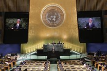 NEW YORK, Sept 28 –- Foreign Minister Datuk Seri Mohamad Hasan delivers the country's national statement during the High-Level General Debate of the 80th session of the United Nations General Assembly (UNGA) 2025 on Sunday.  --fotoBERNAMA (2025) COPYRIGHT RESERVED