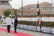 PUTRAJAYA, June 22 -- Bangladesh Prime Minister Tarique Rahman inspects a guard of honour mounted by three officers and 103 personnel from the First Battalion of the Royal Ranger Regiment, led by Major Nur Ahmad Zaim Zahari, during an official welcoming ceremony at Perdana Putra today.  --fotoBERNAMA (2026) COPYRIGHT RESERVED
