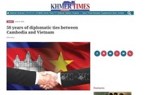 The article titled “58 Years of Diplomatic Relations Between Cambodia and Vietnam” by scholar Uch Leang published on Cambodia’s Khmer Times on June 24, 2025. (Photo published by VNA)