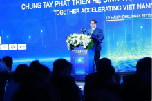 Prime Minister Pham Minh Chinh speaks at the opening ceremony of the National Innovative Entrepreneurship Day (Photo:VNA)