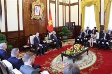 President To Lam meets with Russian Ambassador to Vietnam Gennady Bezdetko in Hanoi on June 17. VNA/VNS Photo Nhan Sáng