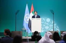 Prime Minister Pham Minh Chinh speaks at the World Climate Action Summit.