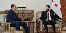 Leader al-Sharaa and Foreign Minister receive a delegation of the League of Arab States