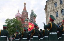 The Vietnamese military delegation engage in the joint rehearsal on May 3. (Photo: VNA)