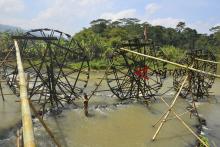 Some waterwheels in the Citanduy River, West Java (Sept 10, 2023). ANTARA JABAR/Adeng Bustomi/agr