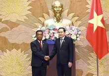 Top legislator of Vietnam receives Lao NA Vice President
