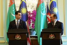 Prime Minister Anwar Ibrahim (right), holds a joint press conference with Turkmenistan President Serdar Berdimuhamedow at Perdana Putra building here on Thursday.