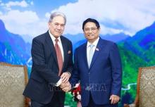 PM Pham MInh Chinh (R) and Deputy Prime Minister and Minister of Foreign Affairs of New Zealand Winston Peters (Photo: VNA)