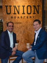  Group CEO of Incite Innovations, owner of Union Artisan Coffee and other business solutions, Tham Lih Chung, with VFC managing partner, Suraj Arora 