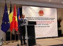 Vietnamese Ambassador to Belgium and Luxembourg Nguyen Van Thao, who is also head of Vietnam's Delegation to the EU, addresses the event on September 19. (Photo: VNA) 