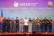ASEAN Post Ministerial Conference With Europian Union in Jakarta on July 14, 2023.