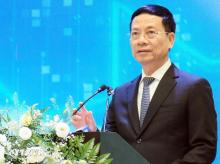 Vietnamese Minister of Information and Communications Nguyen Manh Hung speaks at the event (Photo: VNA)