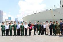 Canadian naval ship HMCS Montréal docks at Vietnam's HCM City Port